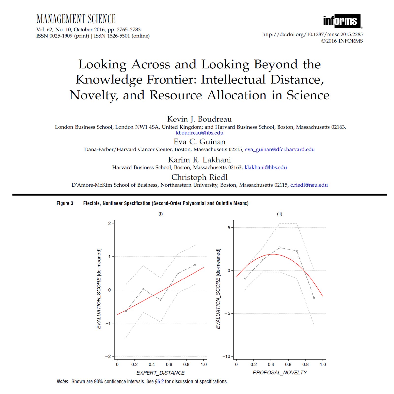 Looking Across and Looking Beyond the Knowledge Frontier: Intellectual Distance, Novelty, and Resource Allocation in Science